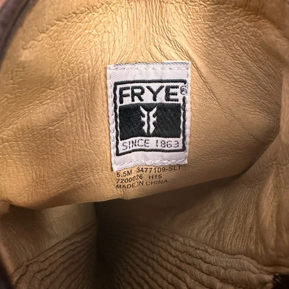 Frye Melissa Scrunch Brown Leather Riding Boots Women’s size 5.5 - Picture 9 of 10